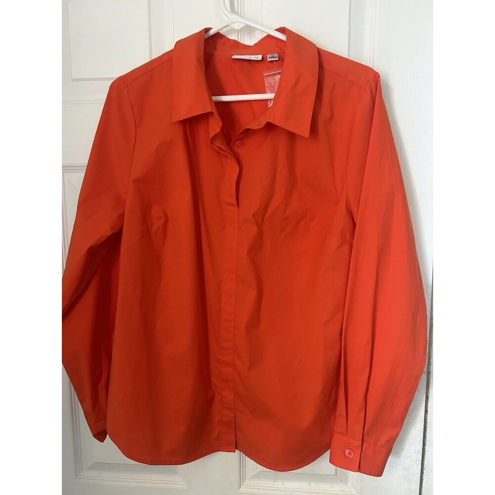 New JOAN RIVERS Women's Size M Orange Popover Tunic Blouse NWOT